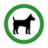 Green Circle Icon with a Dog