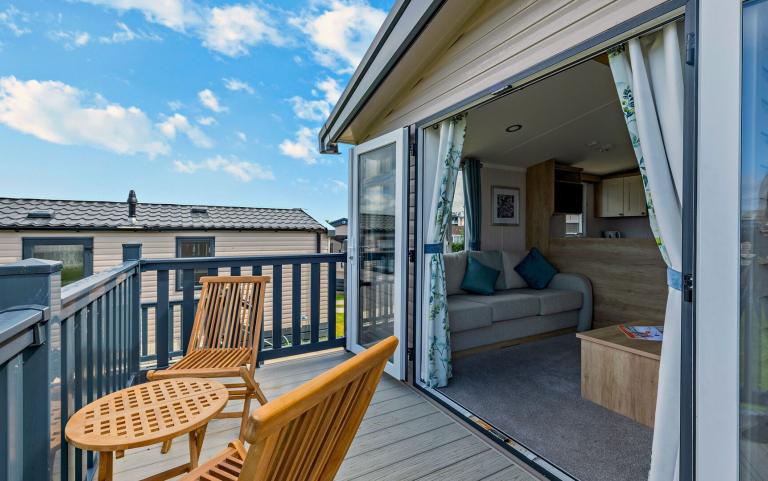 Outdoor Living Area of a Caravan Holiday Home