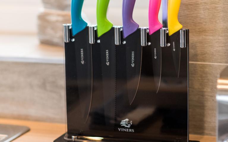 Multi Coloured Knife Set of an Apartment on a Holiday Park