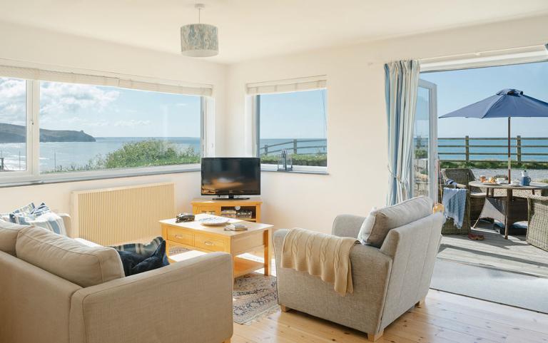 Living area of a Holiday Home including Beach & Sea Views