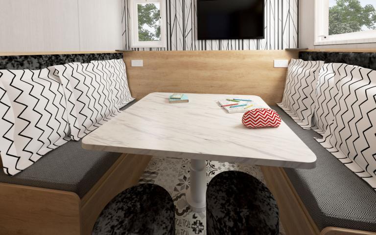 Dining Table Area of a Pod Style Holiday Home