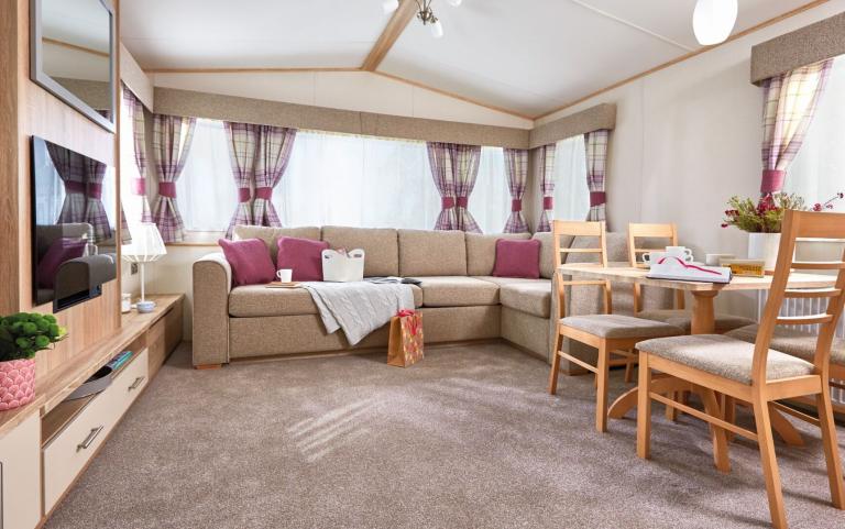 Lounge and Dining Area in a Caravan Holiday Home