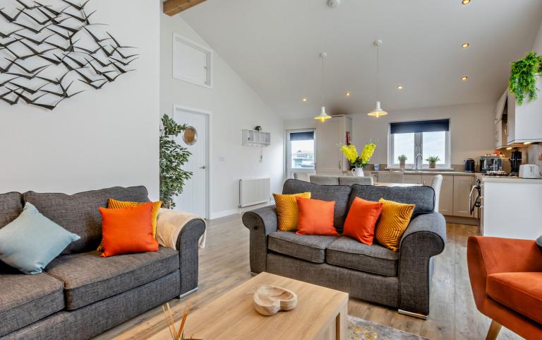 lounge area in the Breakwater holiday apartment