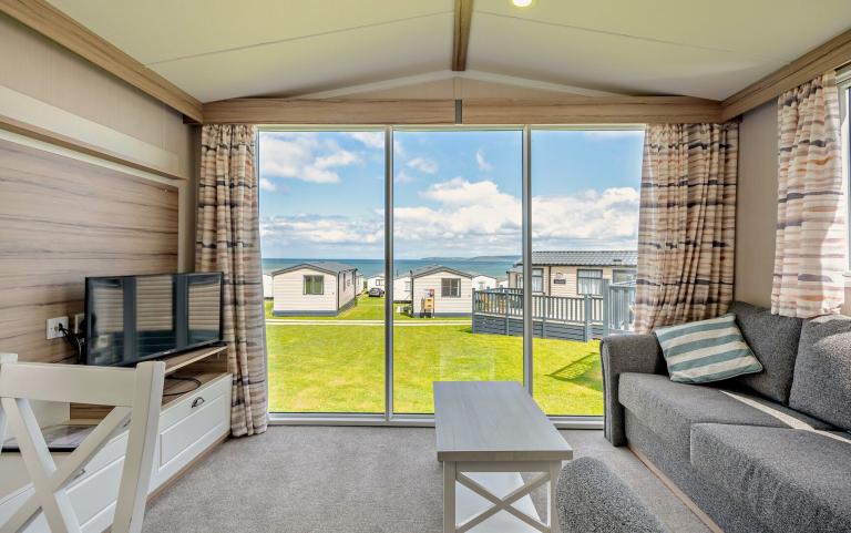  Interior Lounge Area of a Caravan Holiday Home