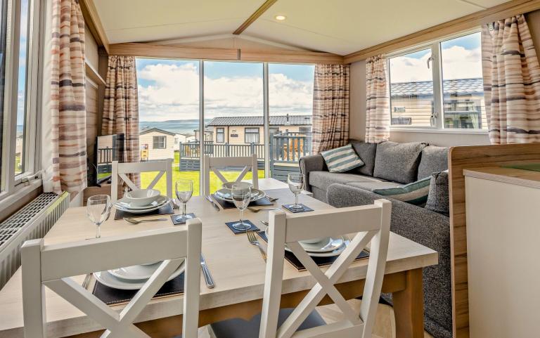 Lounge and Dining Area in a Caravan Holiday Home