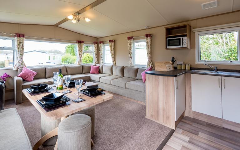 Lounge & Dining Area in a Caravan Holiday Home