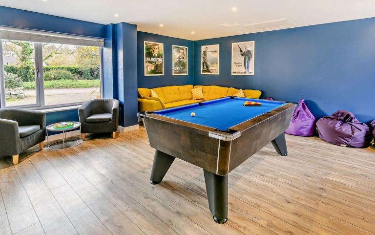 Games Room area of a Luxury Holiday Home Featuring a Pool Table