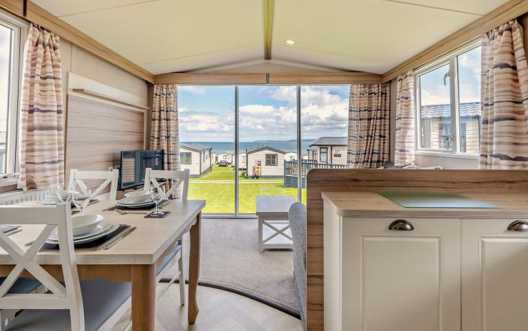 Lounge and Dining Area in a Caravan Holiday Home