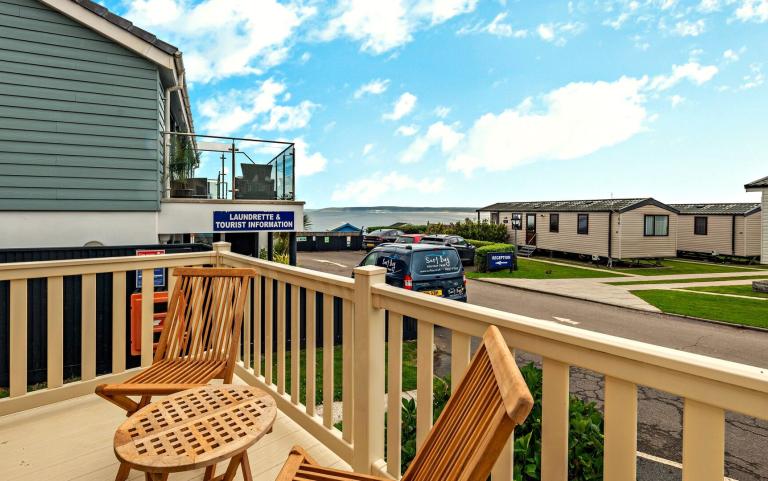 Outdoor Seating area of a Holiday Home with Sea views