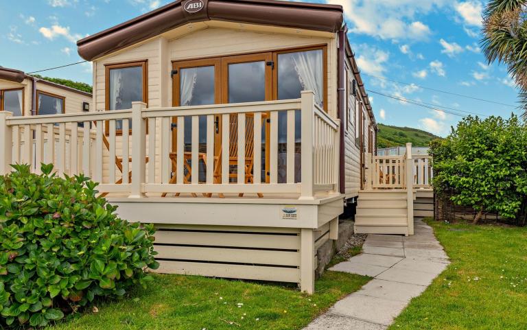 Outside Decking area of a Caravan Holiday Home