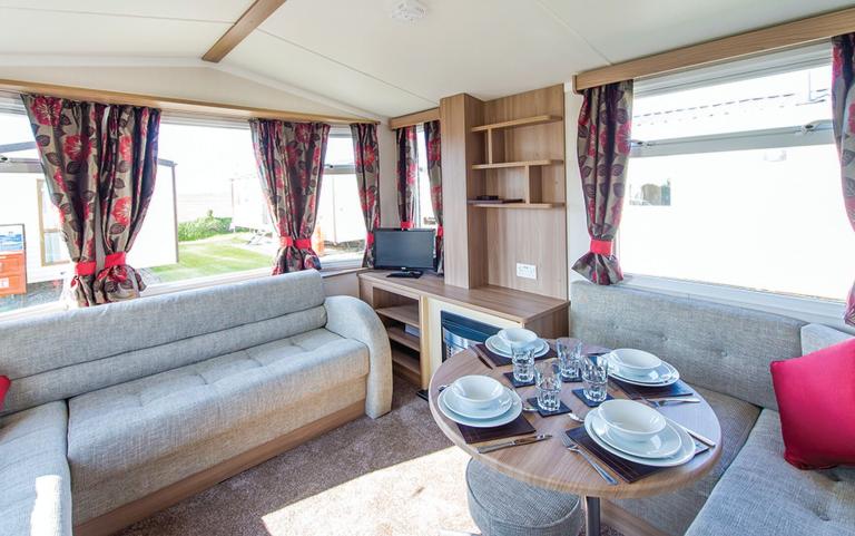 Lounge and Dining Area in a Caravan Holiday Home