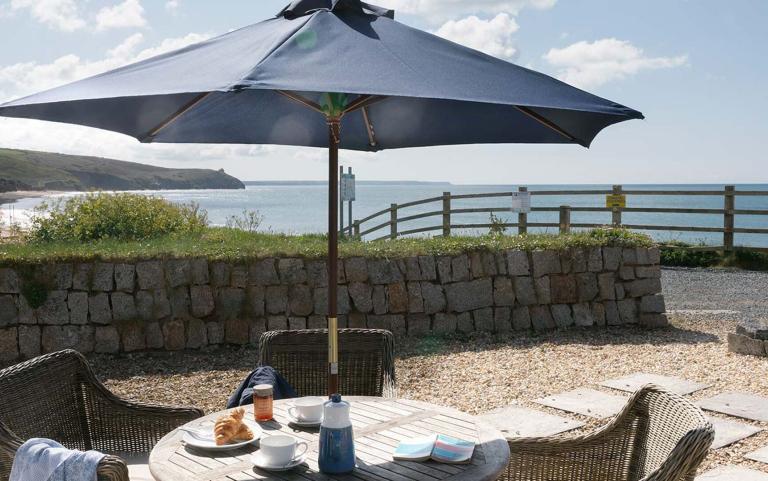 Outdoor Dining area which benefits from Beach & Sea views