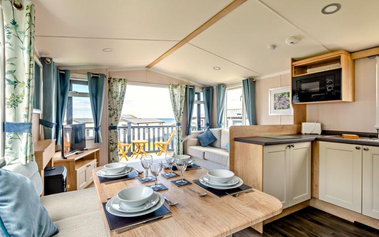 Lounge and Dining Area in a Caravan Holiday Home