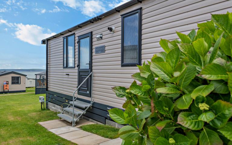 Outdoor area and view of a Caravan Holiday Home