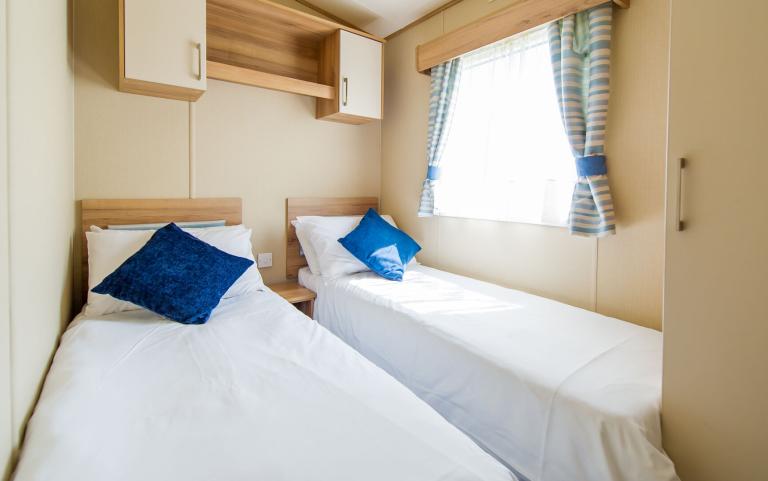 Twin Bedroom of a Caravan Holiday Home