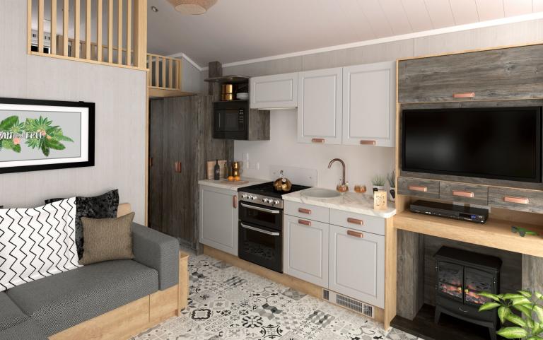 Kitchen Area of a Pod Style Holiday Home