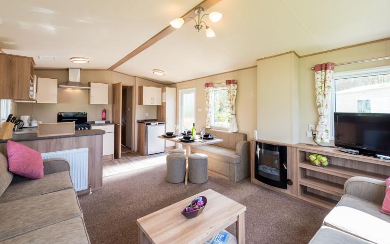 Lounge & Dining Area in a Caravan Holiday Home