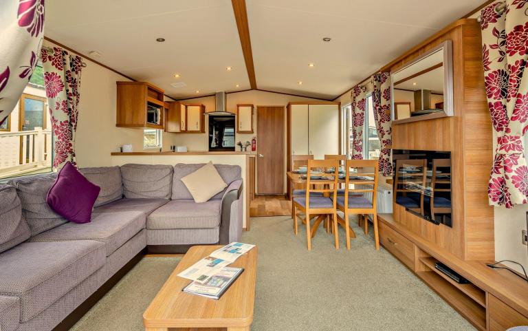 Living, Dining & Kitchen area of a Caravan Holiday Home