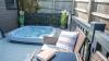 Outdoor Hot Tub and Decking Including Seats